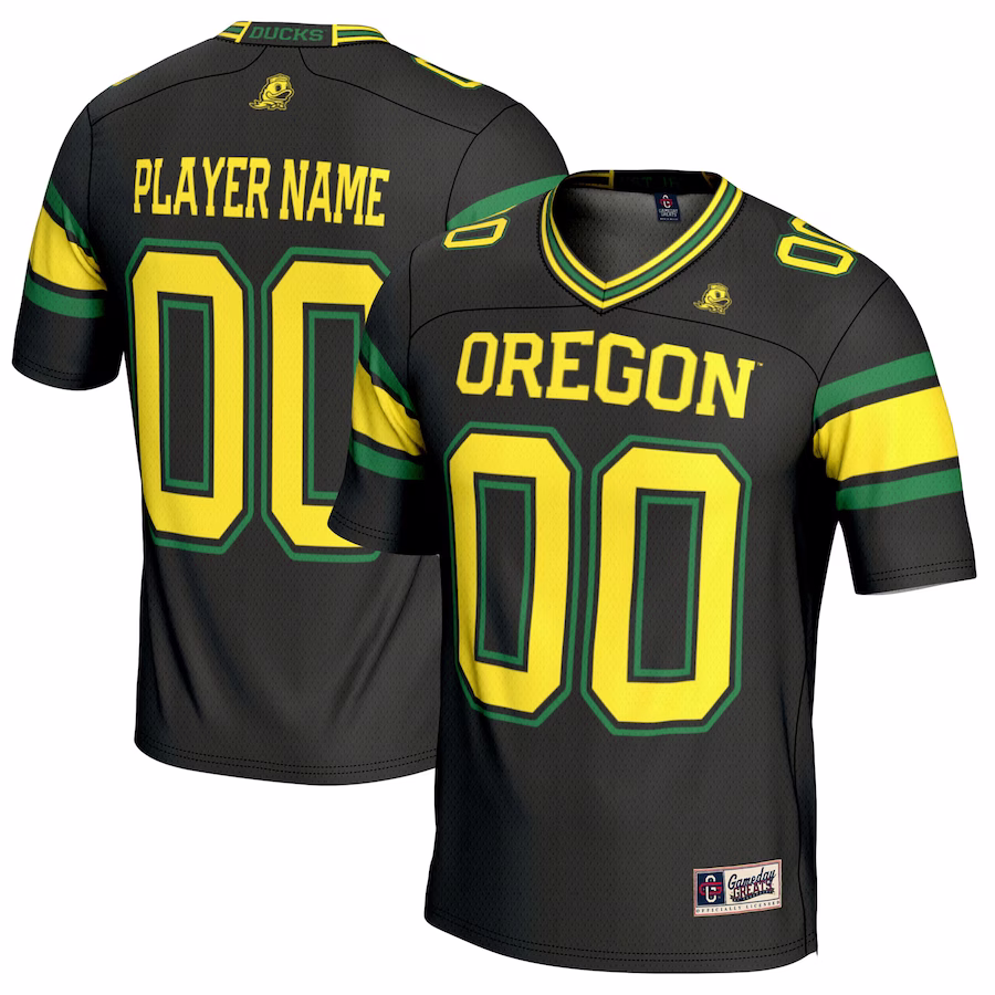 Oregon Ducks GameDay Greats NIL Pick-A-Player Football Jersey - Black - SUjersey01