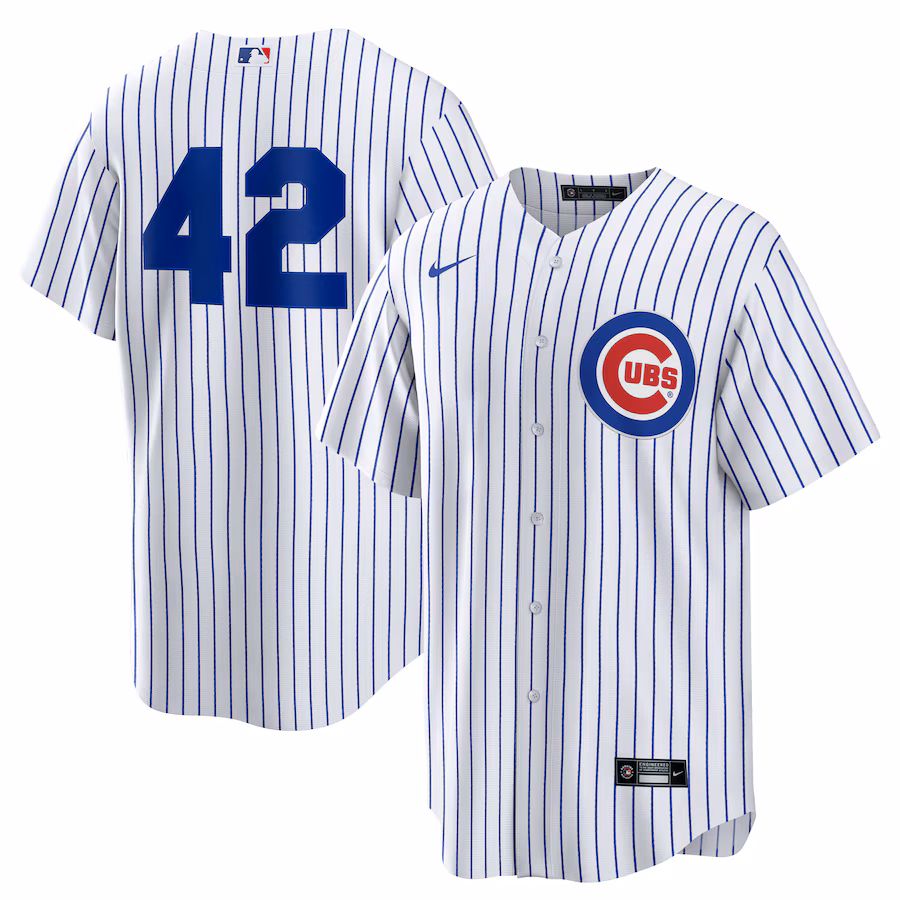 Men's Chicago Cubs Nike White Home 2025 Jackie Robinson Day Replica Jersey - SUjersey01