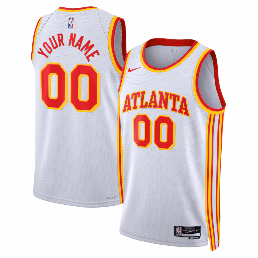 Unisex Atlanta Hawks Nike White Swingman Custom Jersey - Association Edition - SUjersey01