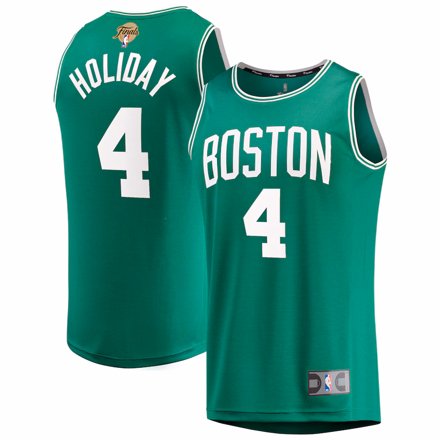 Youth Boston Celtics Jrue Holiday Fanatics Kelly Green 2024 NBA Finals Fast Break Replica Player Jersey - Icon Edition - SUjersey01