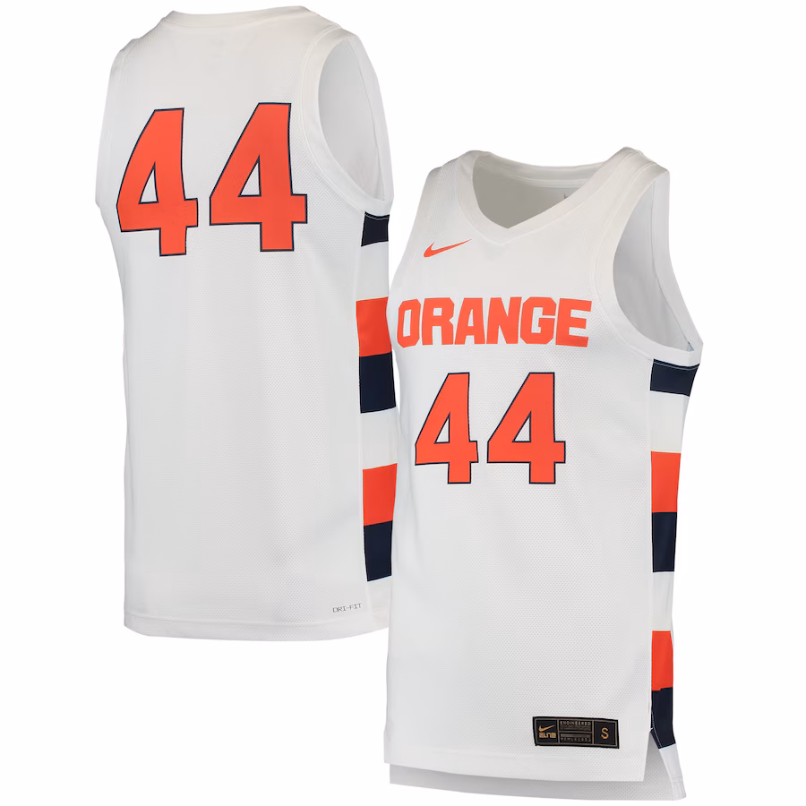 Men's Nike #44 White Syracuse Orange Team Replica Basketball Jersey - SUjersey01