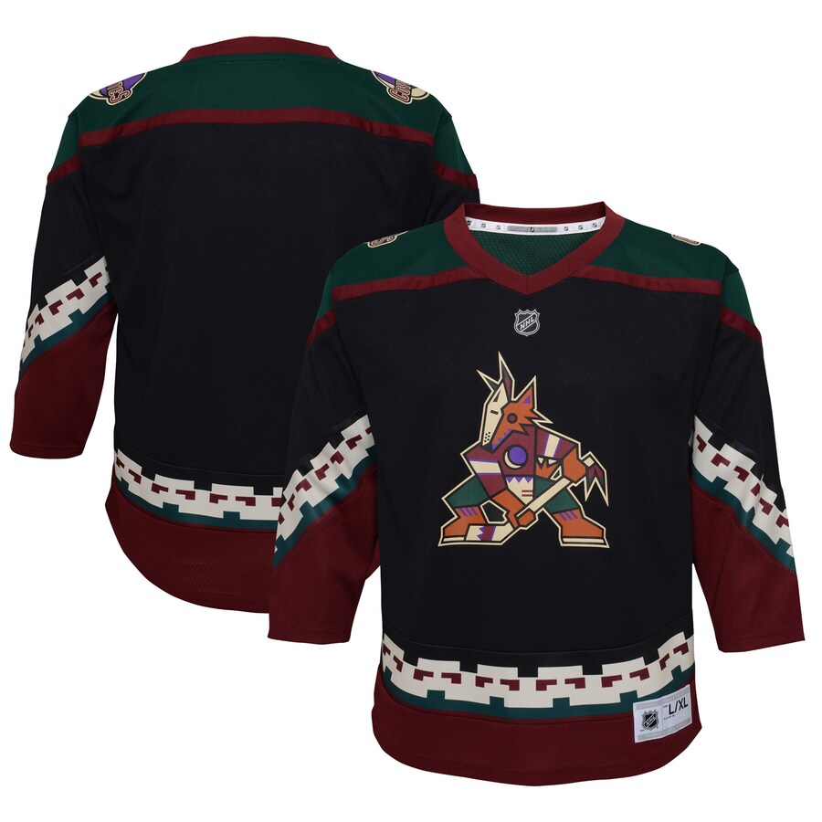 Youth Arizona Coyotes Black 2021/22 Home Replica Jersey - SUjersey01