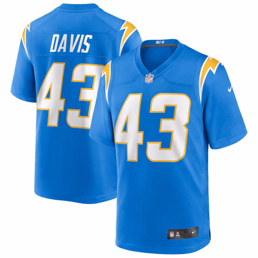 Men's Los Angeles Chargers Michael Davis Nike Powder Blue Game Jersey - SUjersey01
