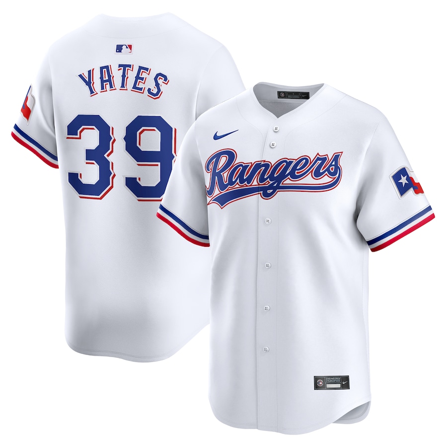 Men's Texas Rangers Kirby Yates Nike White Home Limited Player Jersey - SUjersey01