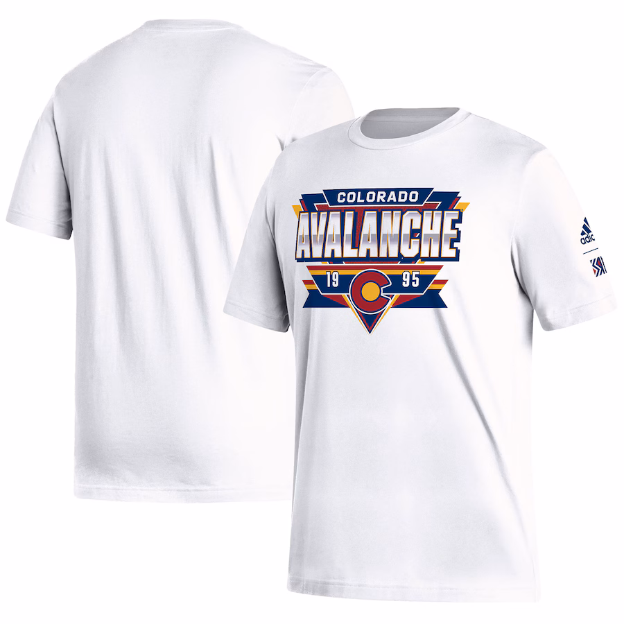 Men's Colorado Avalanche adidas White Reverse Retro 2.0 Fresh Playmaker T-Shirt - SUjersey01