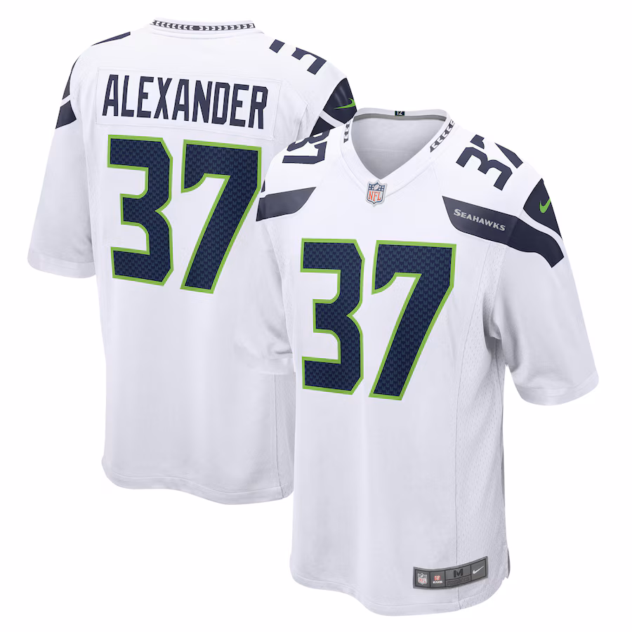 Men's Seattle Seahawks Shaun Alexander Nike White Retired Player Game Jersey - SUjersey01