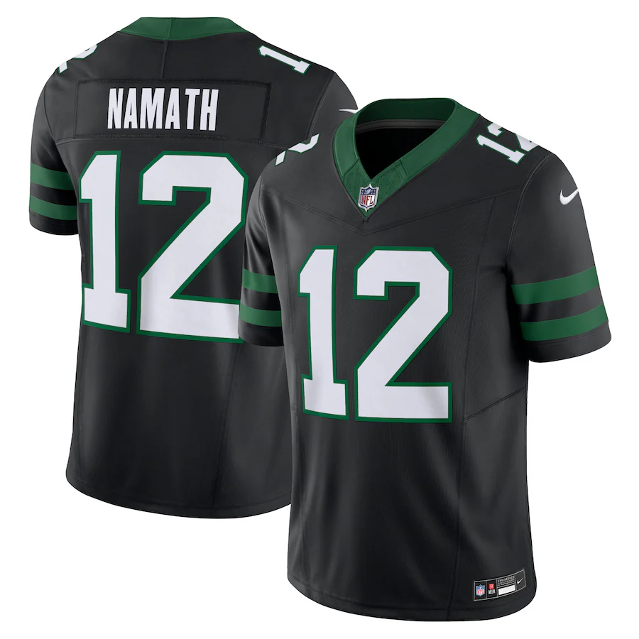Men's New York Jets Joe Namath Nike Legacy Black Alternate Vapor F.U.S.E. Limited Jersey - SUjersey01