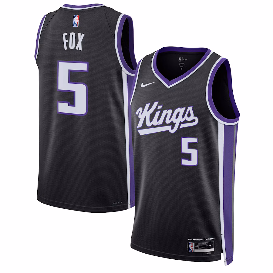 Unisex Sacramento Kings De'Aaron Fox Nike Black Swingman Jersey - Icon Edition - SUjersey01
