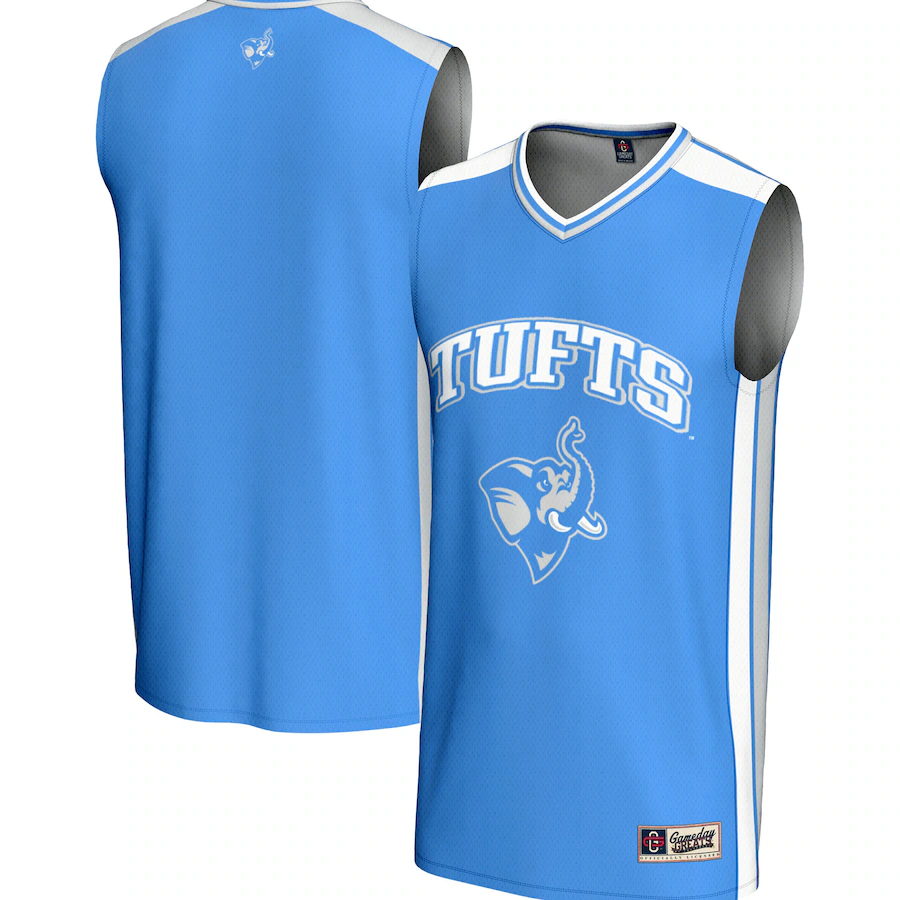 Men's GameDay Greats Blue Tufts University Jumbos Spirit Basketball Jersey - SUjersey01