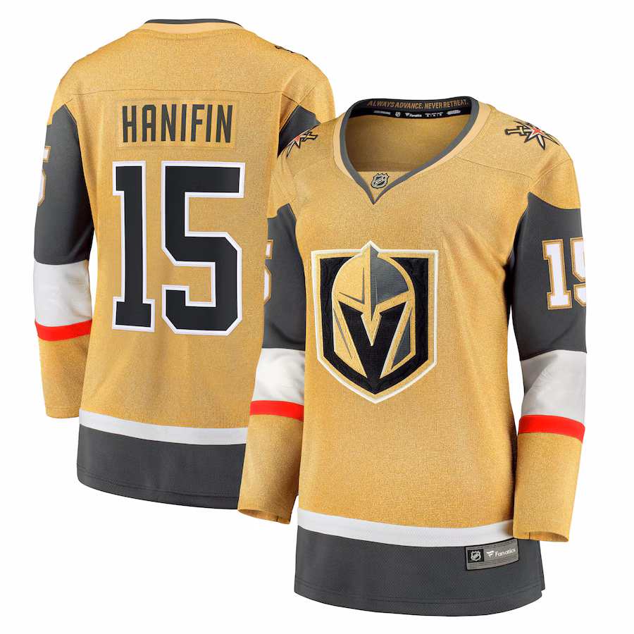 Women's Vegas Golden Knights Noah Hanifin Fanatics Gold Home Breakaway Jersey - SUjersey01