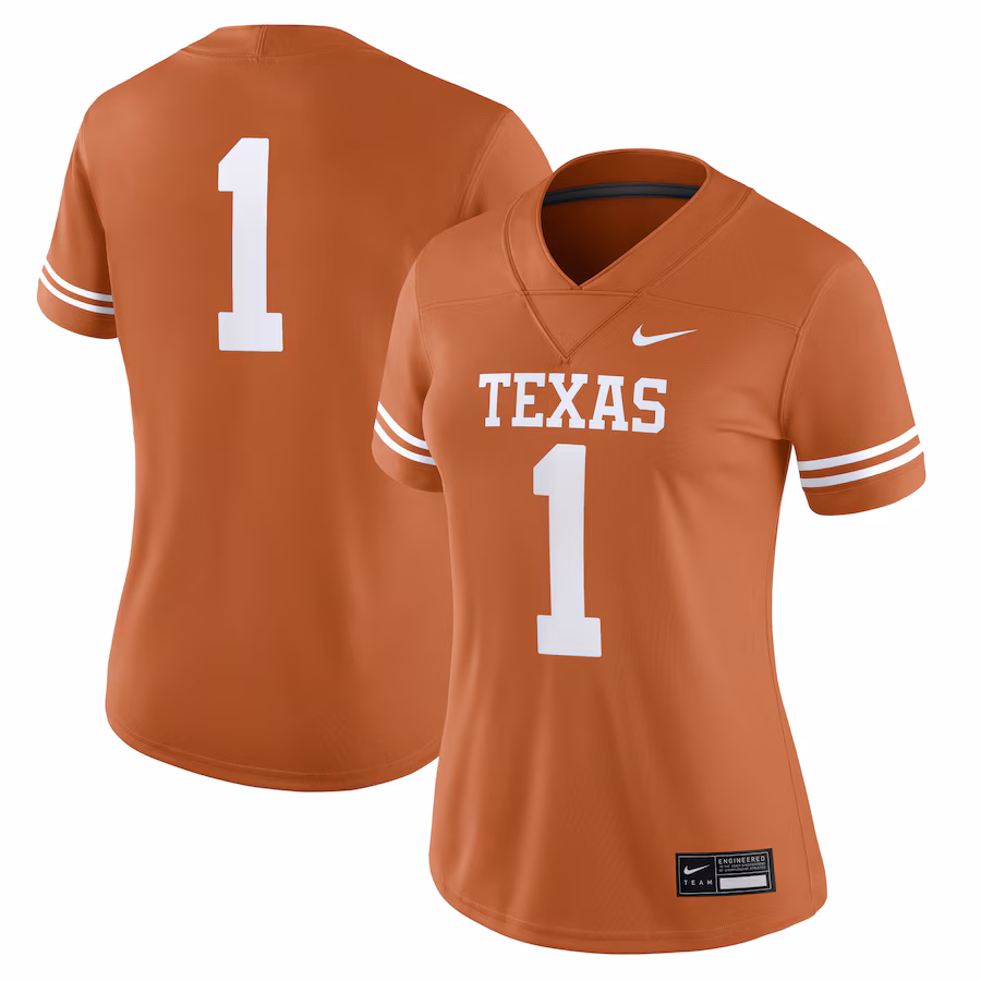Women's Nike #1 Texas Orange Texas Longhorns Game Jersey - SUjersey01