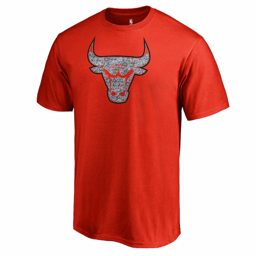 Men's Chicago Bulls Red Static Logo T-Shirt - SUjersey01