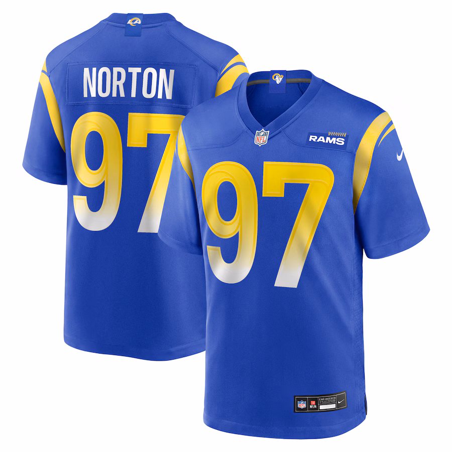 Men's Los Angeles Rams Bill Norton Nike Royal Team Game Jersey - SUjersey01