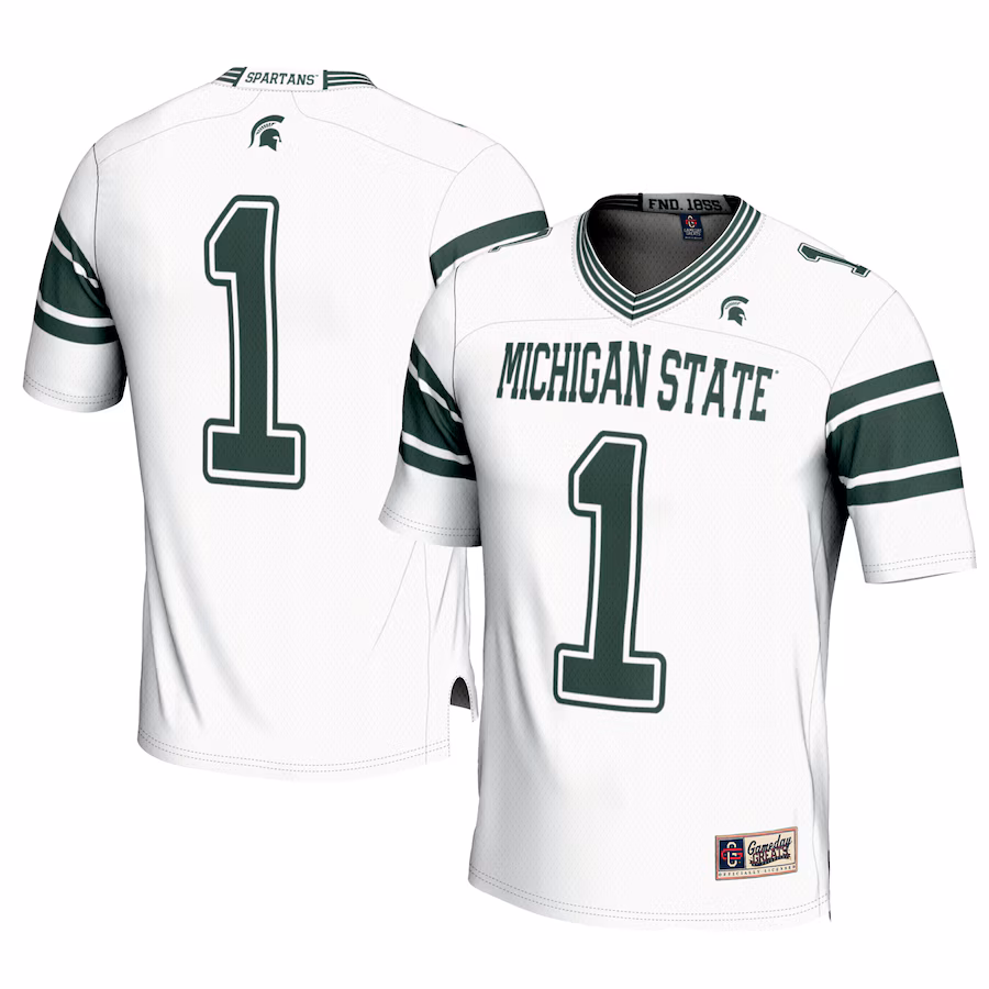 Men's GameDay Greats #1 White Michigan State Spartans Football Jersey - SUjersey01