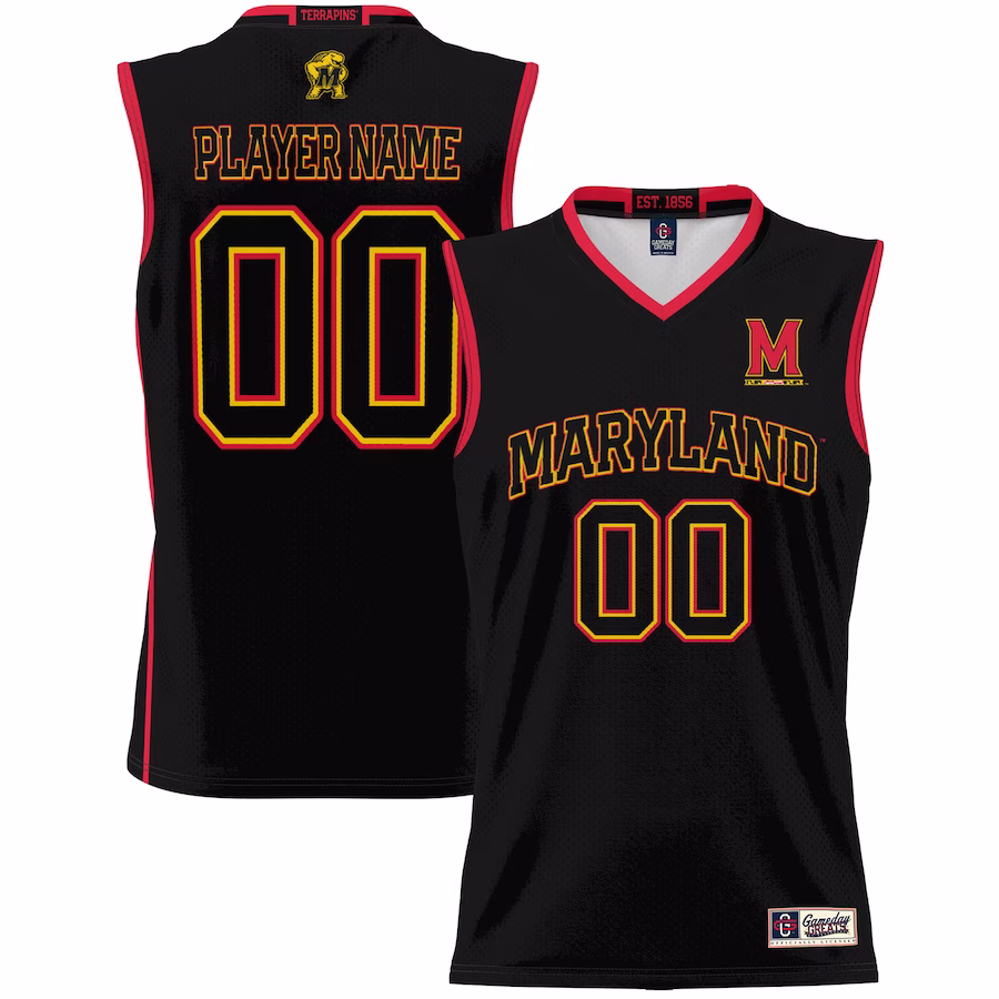 Maryland Terrapins GameDay Greats Unisex  Lightweight NIL Pick-A-Player Basketball Jersey - Black - SUjersey01