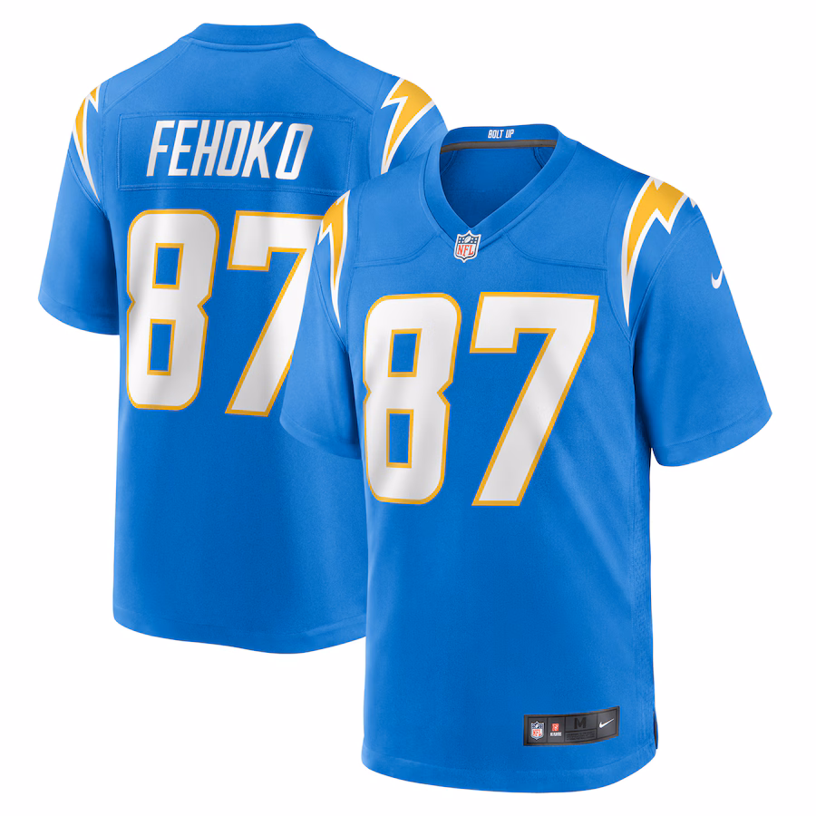 Men's Los Angeles Chargers Simi Fehoko Nike  Powder Blue  Game Jersey - SUjersey01