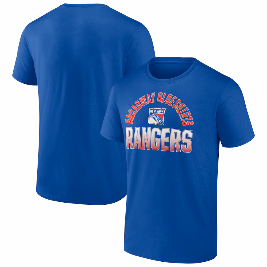 Men's New York Rangers Fanatics Blue Open Net T-Shirt - SUjersey01