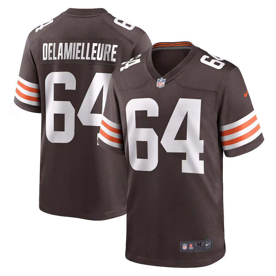 Men's Cleveland Browns Joe DeLamielleure Nike Brown Game Retired Player Jersey - SUjersey01