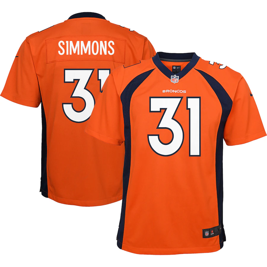 Youth Denver Broncos Justin Simmons Nike Orange Game Jersey - SUjersey01