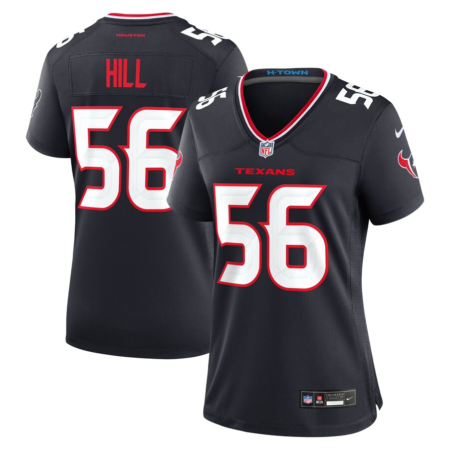 Women's Houston Texans Jamal Hill Nike Navy Team Game Jersey - SUjersey01