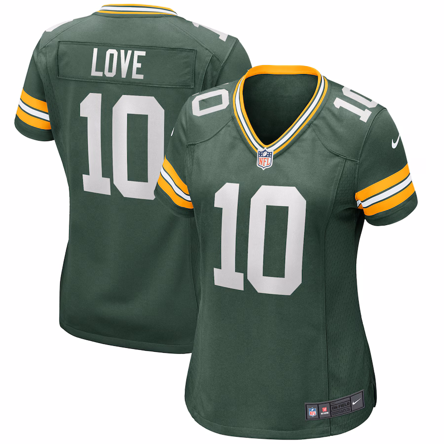 Women's Green Bay Packers Jordan Love Nike Green Game Jersey - SUjersey01