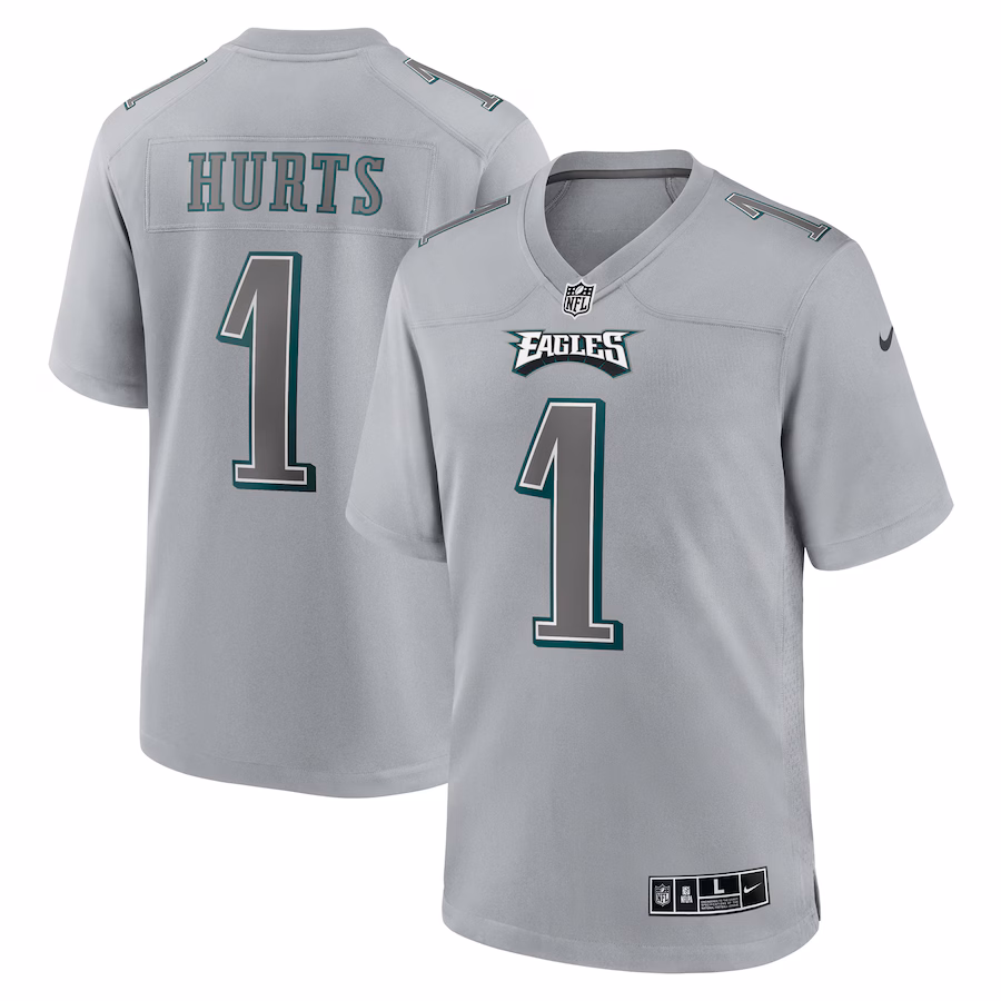 Men's Philadelphia Eagles Jalen Hurts Nike Gray Atmosphere Fashion Game Jersey - SUjersey01