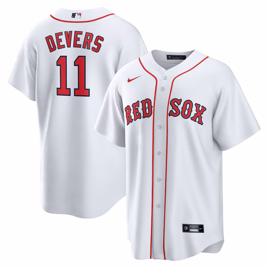 Men's Boston Red Sox Rafael Devers Nike White Home Replica Jersey - SUjersey01