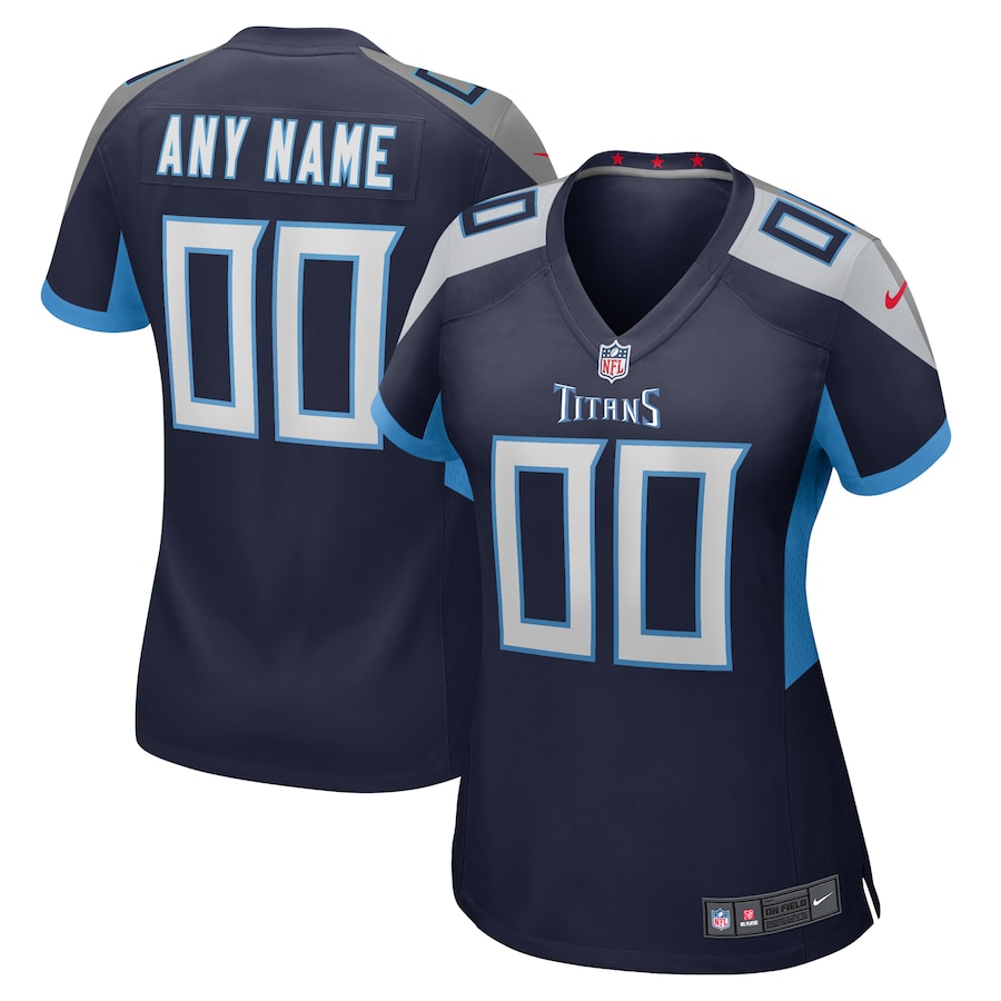 Women's Nike Navy Tennessee Titans Custom Game Jersey - SUjersey01