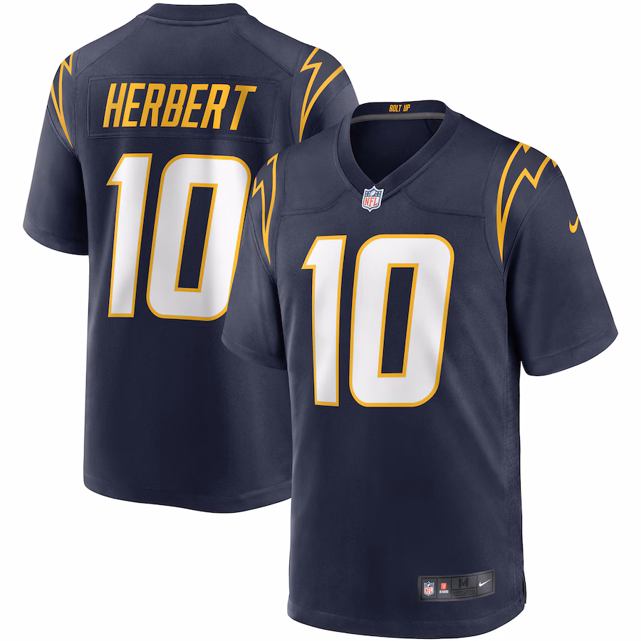 Men's Los Angeles Chargers Justin Herbert Nike Navy Game Jersey - SUjersey01