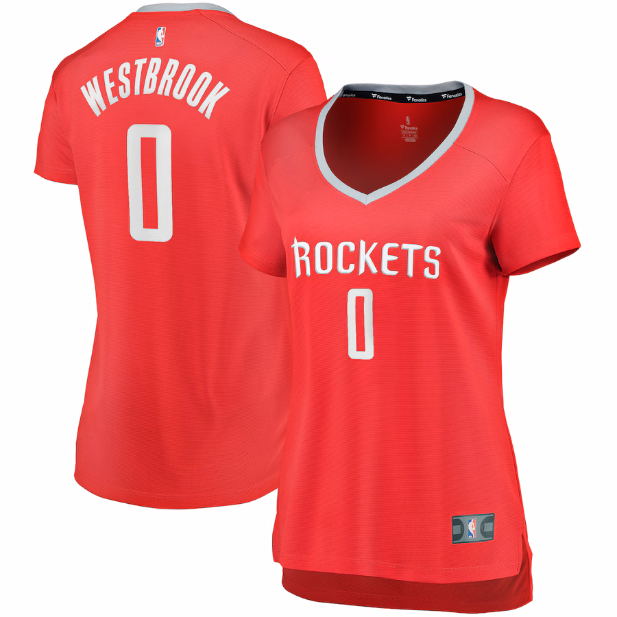 Women's Houston Rockets Russell Westbrook Fanatics Red Fast Break Replica Jersey - Icon Edition - SUjersey01