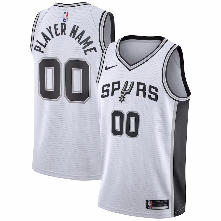 Men's San Antonio Spurs Nike White 2020/21 Swingman Custom Jersey - Association Edition - SUjersey01