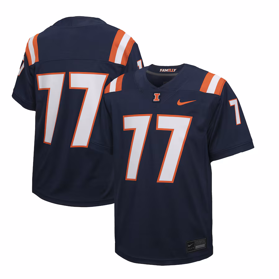Youth Nike #50 Navy Illinois Fighting Illini Untouchable Replica Game Jersey - SUjersey01