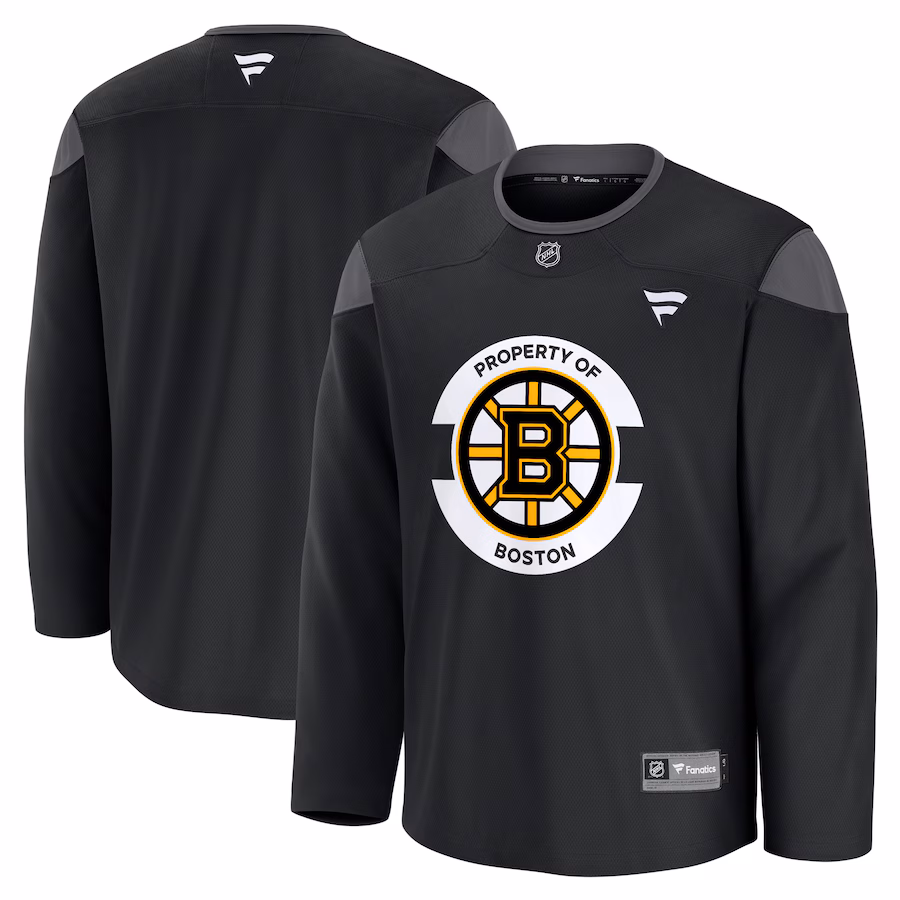 Men's Boston Bruins Fanatics Black Team Practice Jersey - SUjersey01