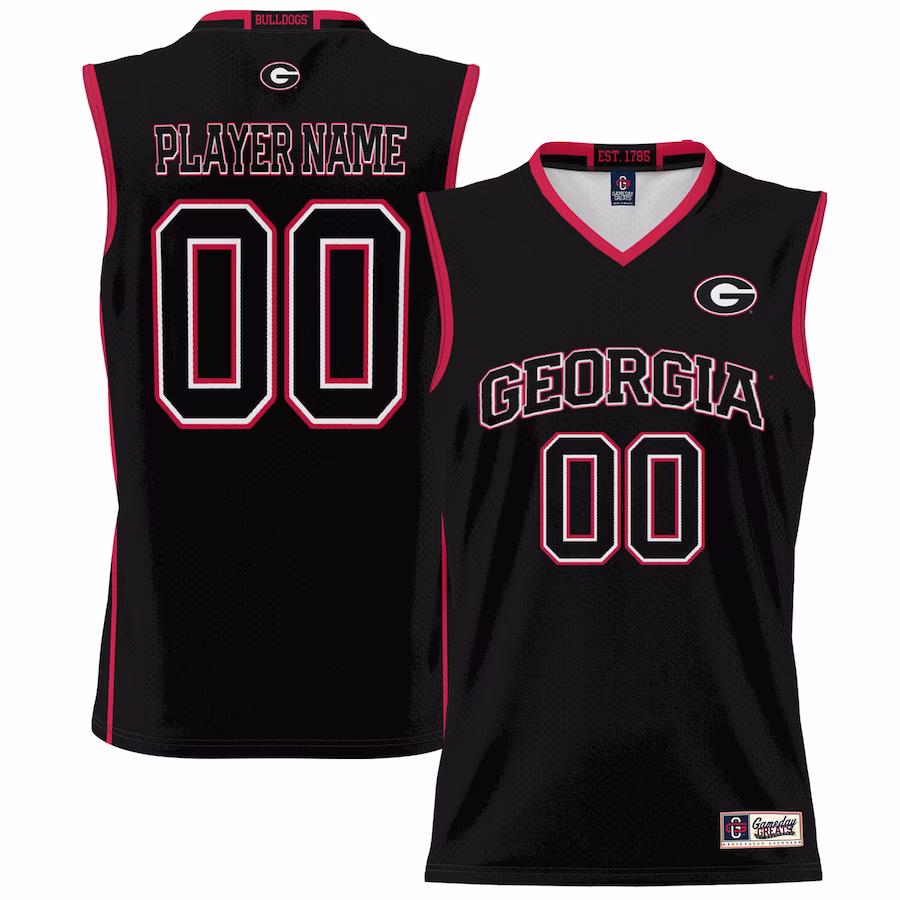 Georgia Bulldogs GameDay Greats Youth NIL Pick-A-Player Lightweight Basketball Blackout Jersey - Black - SUjersey01