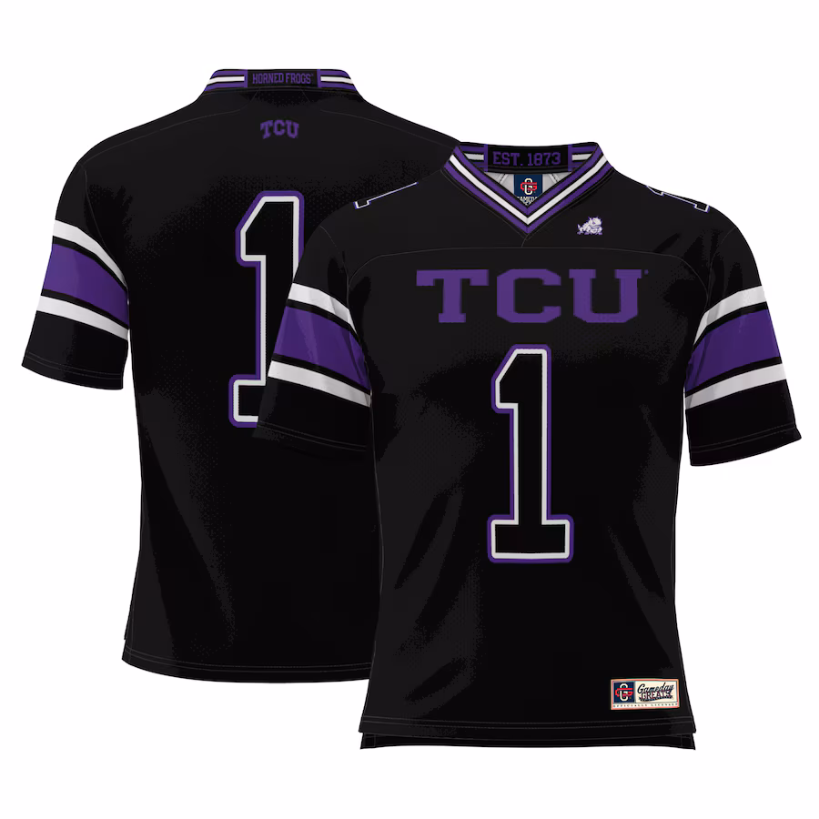 #1 TCU Horned Frogs GameDay Greats Youth Endzone Football Jersey - Black - SUjersey01