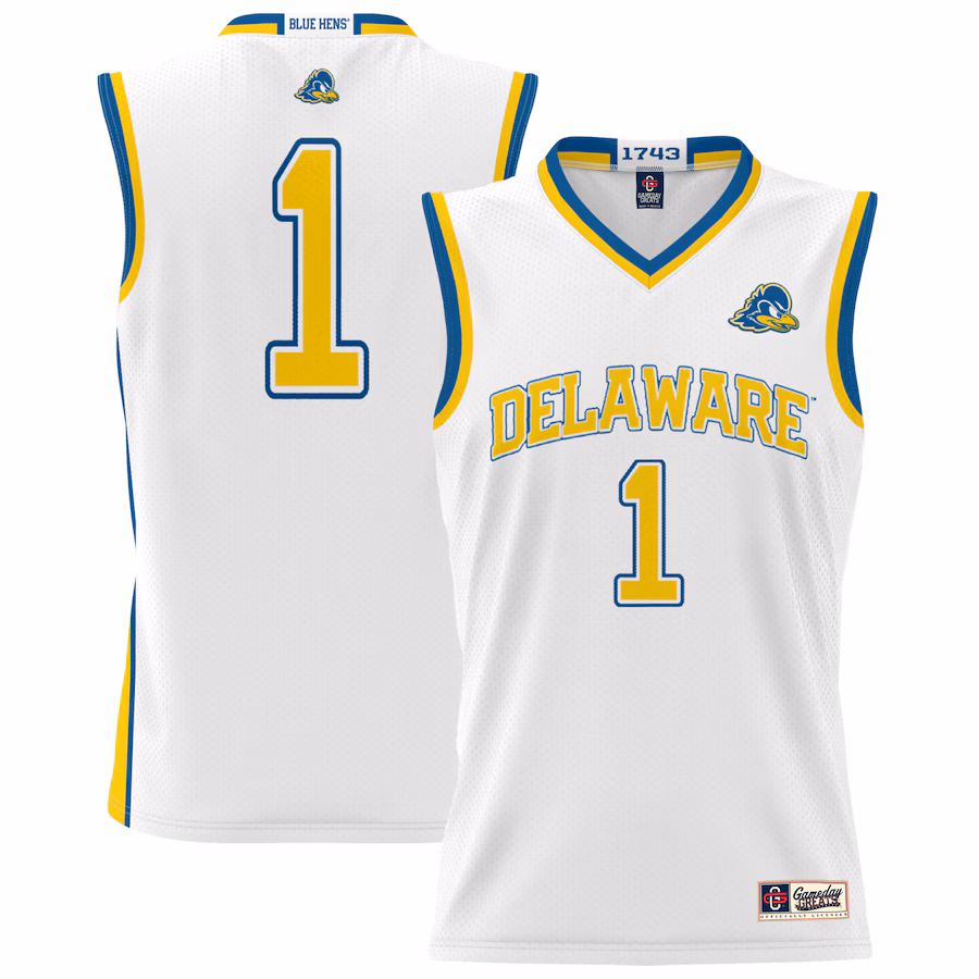 Unisex GameDay Greats  White Delaware Fightin' Blue Hens  Lightweight Basketball Jersey - SUjersey01