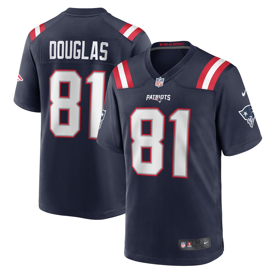 Men's New England Patriots Demario Douglas Nike  Navy  Game Jersey - SUjersey01