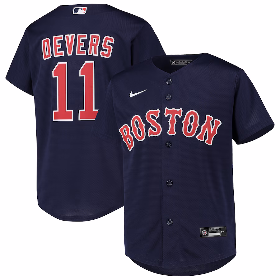 Youth Boston Red Sox Rafael Devers Nike Navy Alternate Replica Player Jersey - SUjersey01