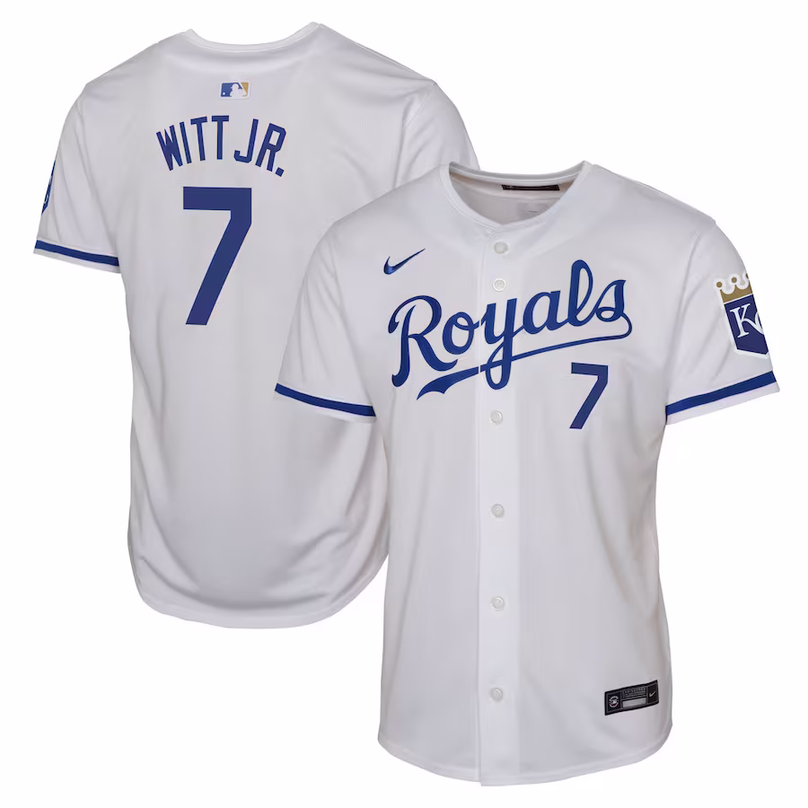 Youth Kansas City Royals Bobby Witt Jr. Nike White Home Limited Player Jersey - SUjersey01
