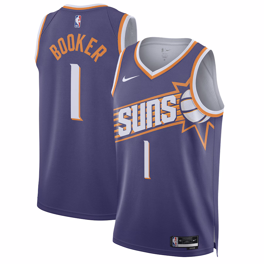 Unisex Phoenix Suns Devin Booker Nike Purple Swingman Jersey - Icon Edition - SUjersey01