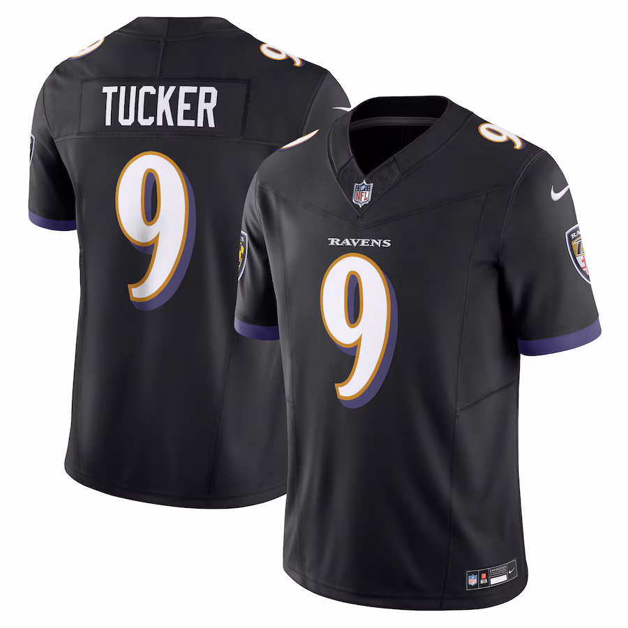 Men's Baltimore Ravens Justin Tucker Nike Black Vapor F.U.S.E. Limited Jersey - SUjersey01