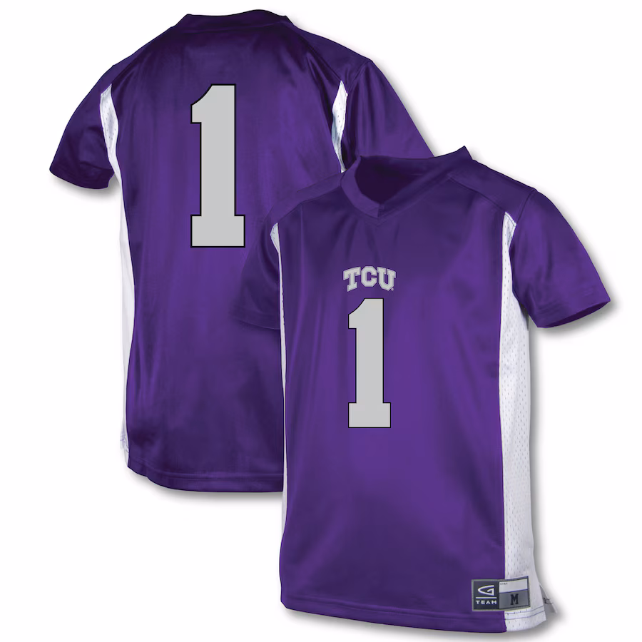 Youth Garb #1 Purple TCU Horned Frogs Football Jersey - SUjersey01