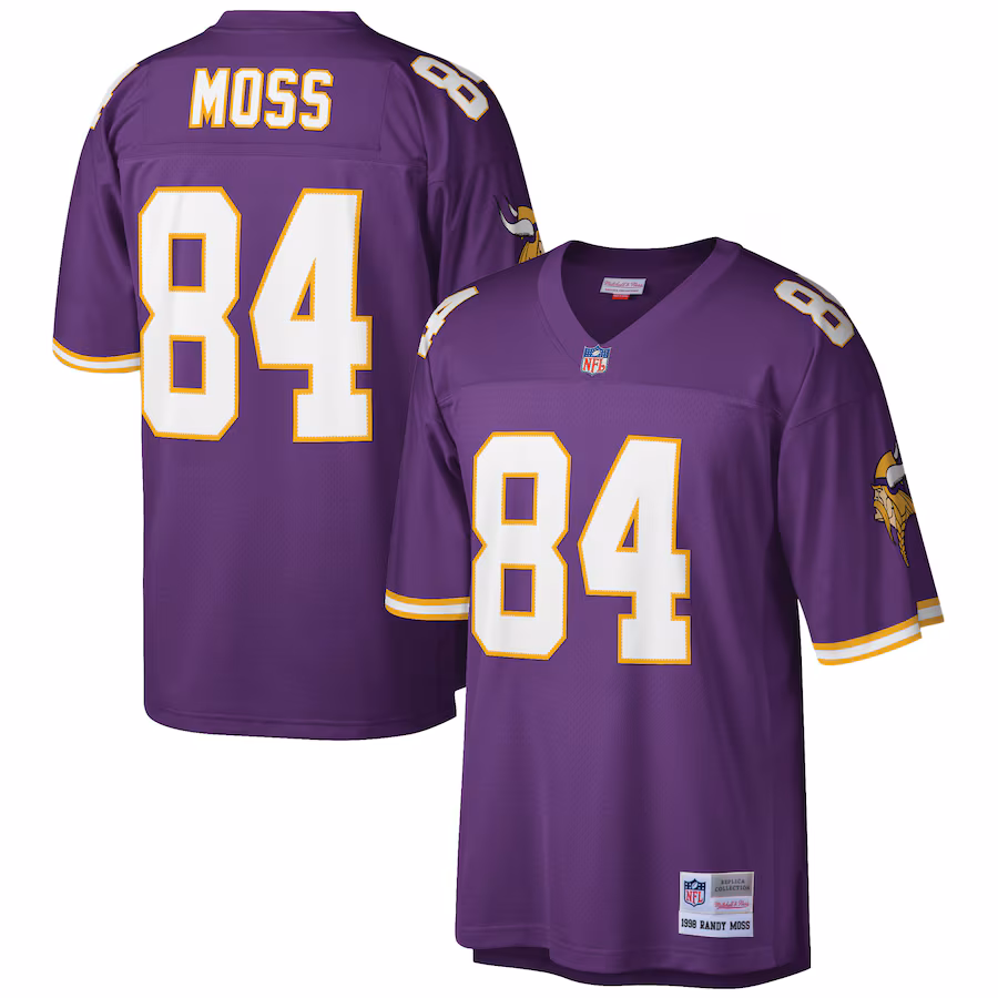 Men's Minnesota Vikings Randy Moss Mitchell & Ness Purple Retired Player Legacy Replica Jersey - SUjersey01
