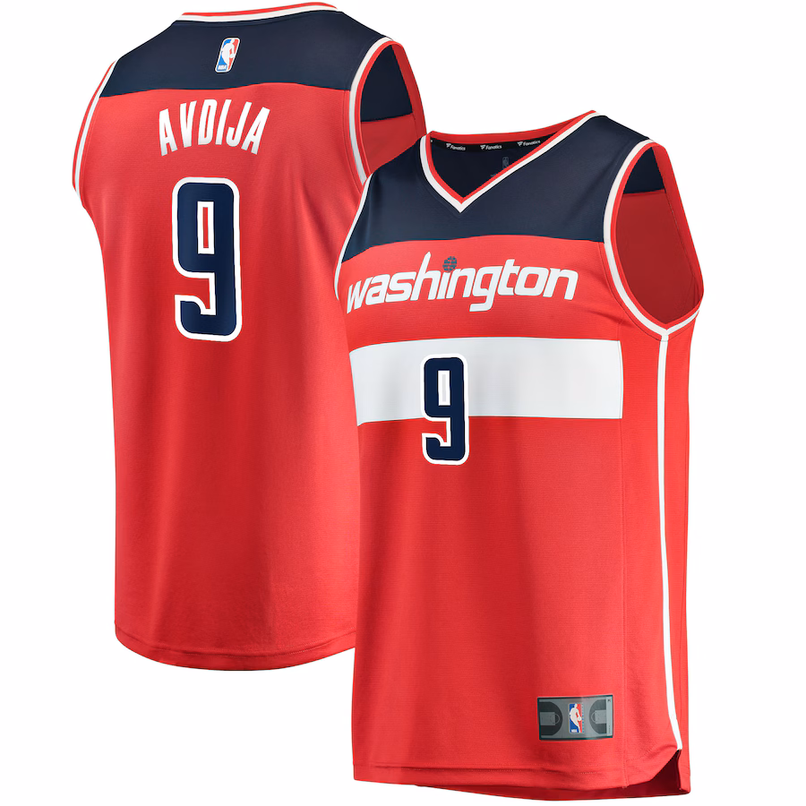 Men's Washington Wizards Deni Avdija Fanatics Red Fast Break Replica Jersey - Icon Edition - SUjersey01