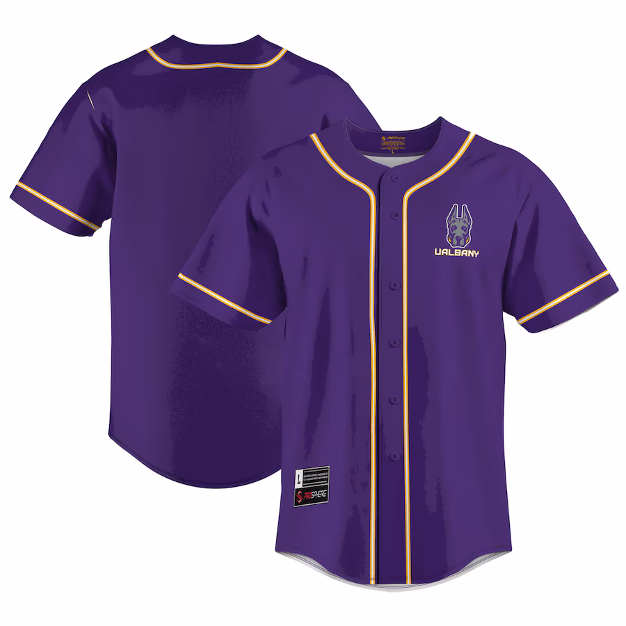 Youth GameDay Greats Purple UAlbany Great Danes Lightweight Baseball Jersey - SUjersey01