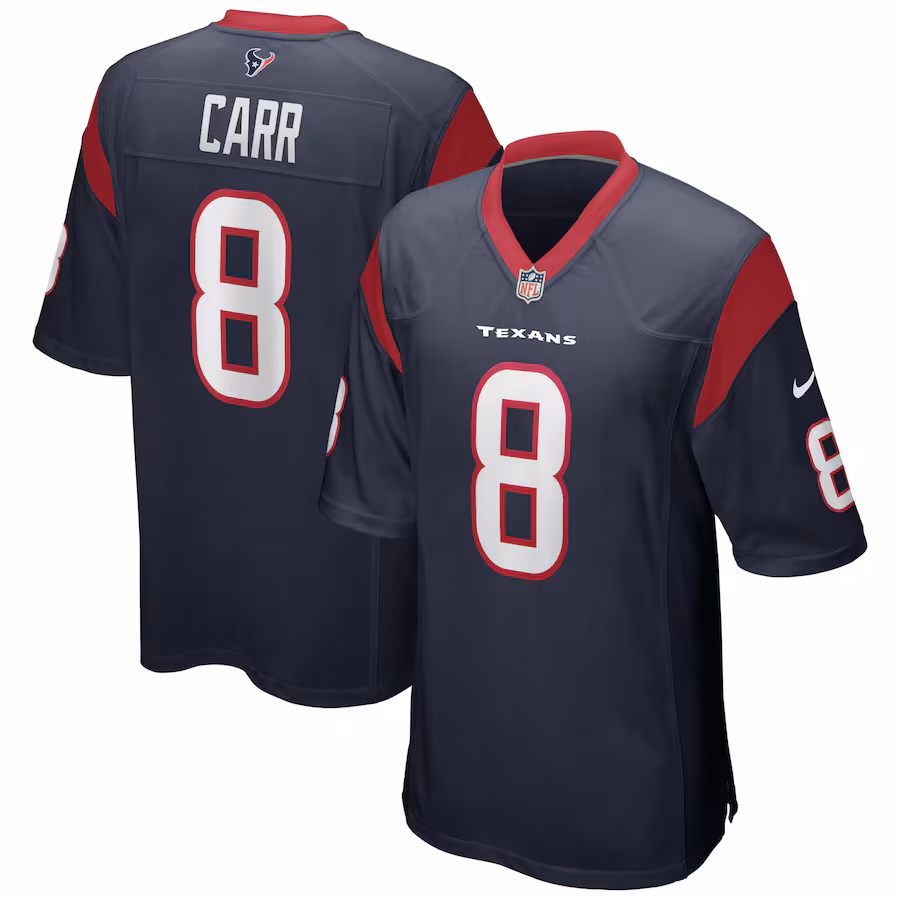 Men's Houston Texans David Carr Nike Navy Game Retired Player Jersey - SUjersey01
