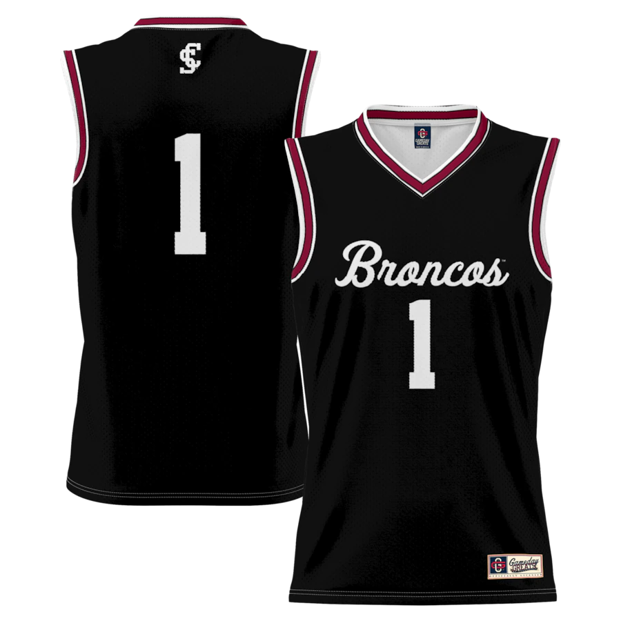 #1 Santa Clara Broncos GameDay Greats Youth Lightweight Basketball Jersey - Black - SUjersey01