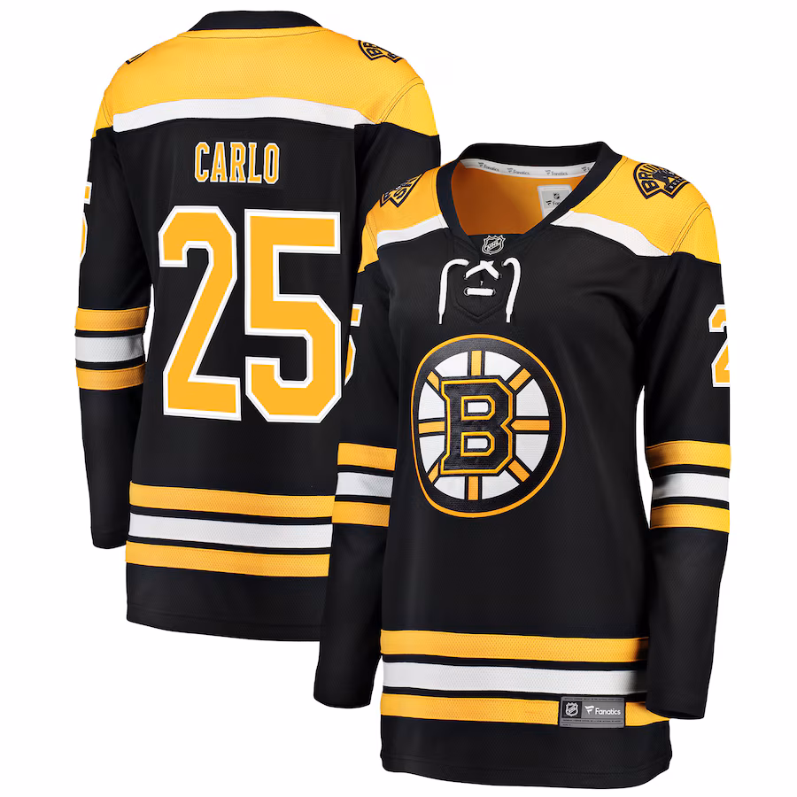 Women's Boston Bruins Brandon Carlo Fanatics Black Breakaway Player Jersey - SUjersey01
