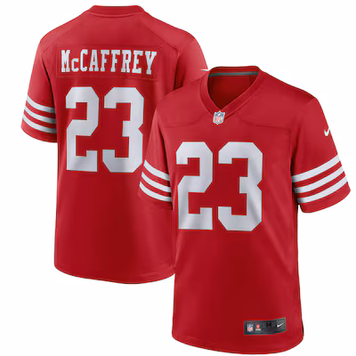 Youth San Francisco 49ers Christian McCaffrey Nike Scarlet Game Jersey - SUjersey01