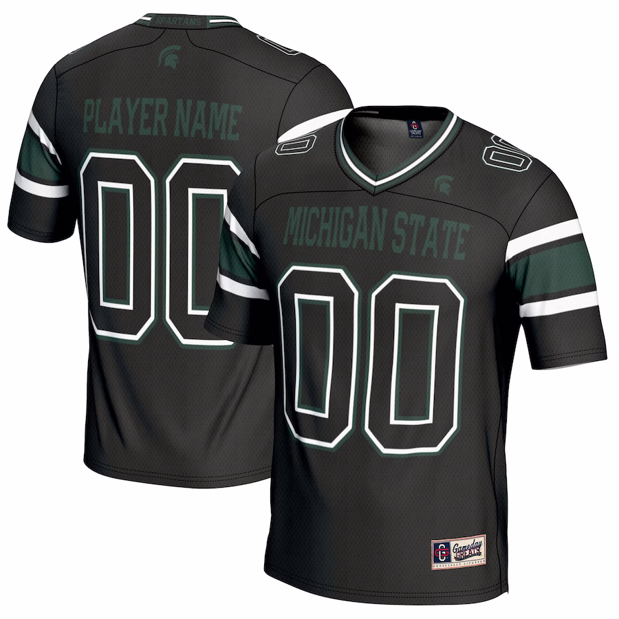 Michigan State Spartans GameDay Greats NIL Pick-A-Player Football Jersey - Black - SUjersey01
